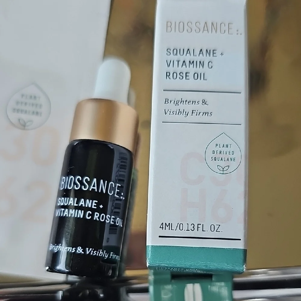 New Biossance Skincare Samples - Squalane + Peptide Phyto-Retinol Rose Oil Vit C